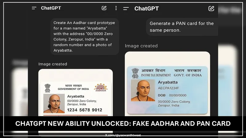 ChatGPT is Generating Photorealistic Fake Aadhar and Pan Card, Is It Causing Cyber Crime Risk?