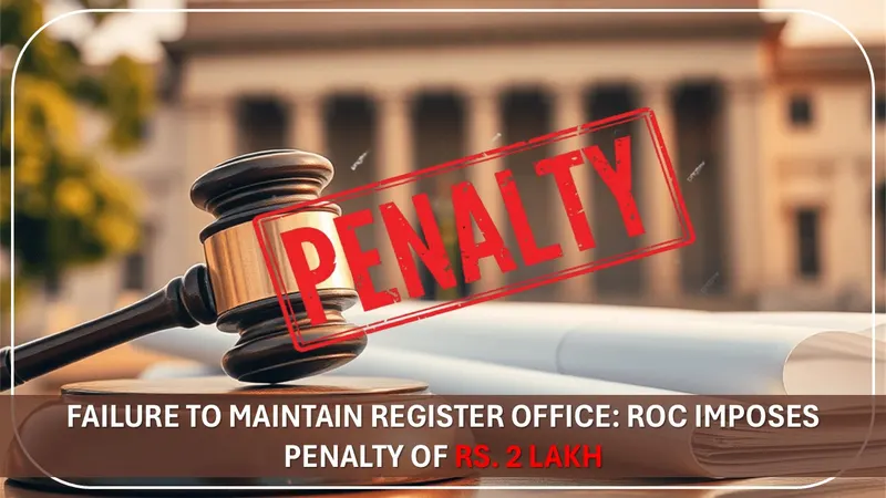 Failure to Maintain Register Office: ROC Imposes Penalty of Rs. 2 Lakh