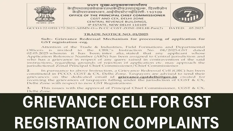 Delhi CGST Issue Trade Circular for GST Reg Issue Mail ID as per CBIC Instruction 04/2025 Dated 02th May, 2025