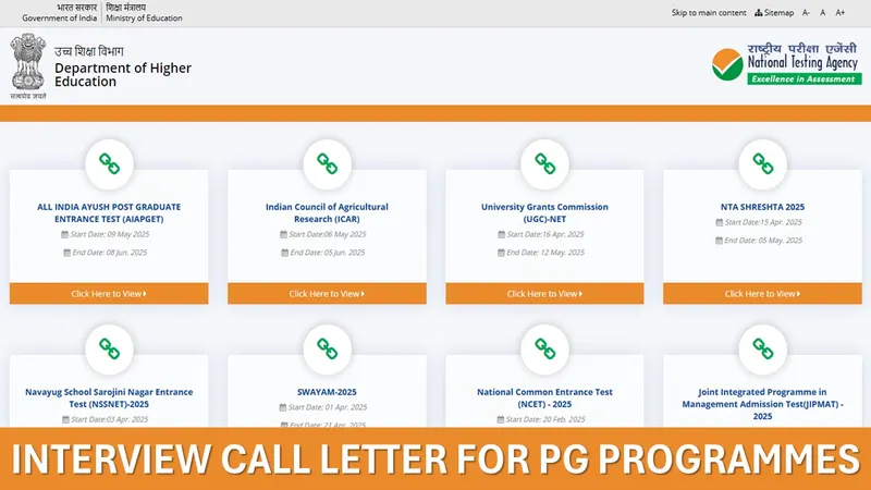 NIFTEE 2025: NTA Releases Interview Call Letter for PG Programmes