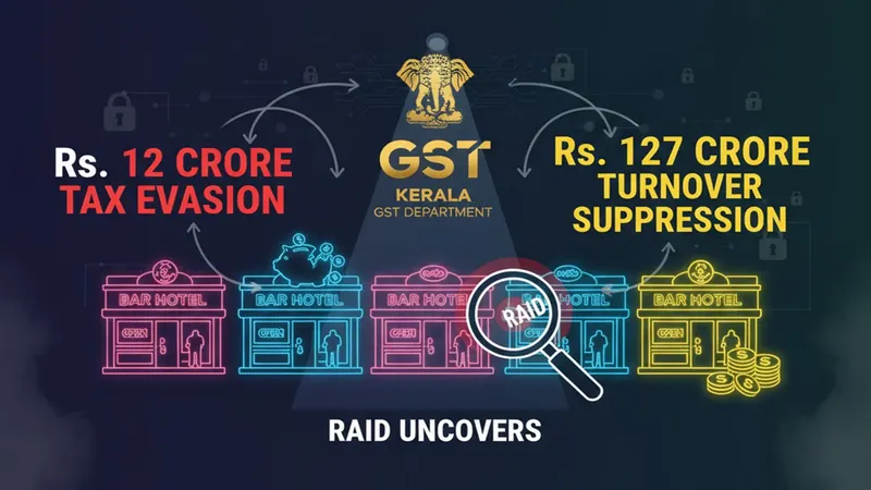 Kerala GST Raids Expose Rs. 12 Crore Tax Evasion in Bar Hotels
