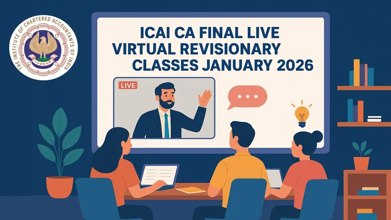 ICAI CA Final Live Virtual Revisionary Classes January 2026: Schedule, Timings, and How to Join