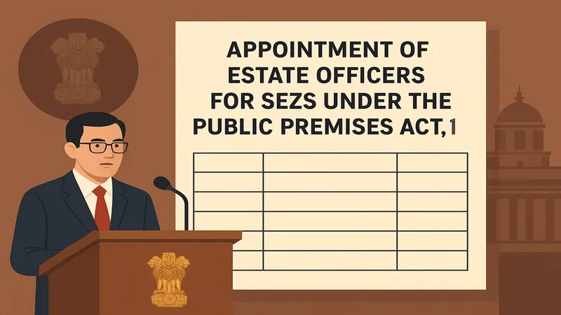 Government Notifies Appointment of Estate Officers for SEZ Authorities