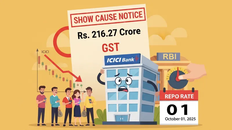 ICICI Bank Faces Rs. 216 Crore Demand Notice for Underpayment of GST, Stock Under Watch