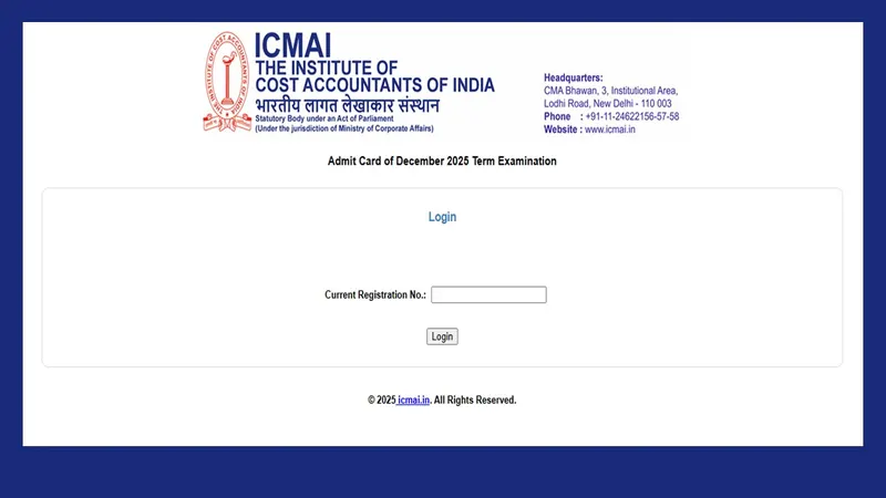 ICMAI CMA December 2025 Exam: Admit Card Downloading Link OUT at icmai.in; Know How to Download
