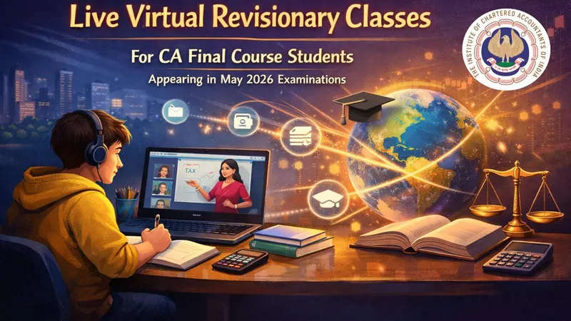ICAI Commences Live Virtual Revisionary Classes for CA Final May 2026 Examinations from Feb 02