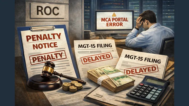 ROC Imposes Penalty for 2-Day MGT-15 Filing Delay; Company Blames MCA Portal Glitches