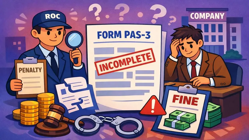 ROC Imposes Penalty on Company and Director for Furnishing Incomplete Details in Form PAS-3