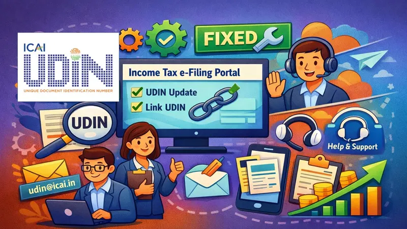 UDIN Issue Now Resolved on Income Tax E-Filing Portal