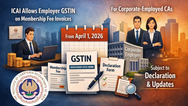 ICAI Introduces New Tax Invoice Rule for Corporate-Employed CAs from April 2026