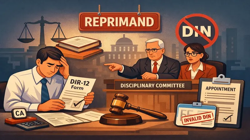 ICAI Reprimands CA for Certifying DIR-12 Without Valid DIN at Time of Appointment