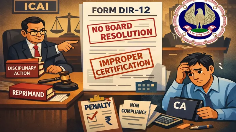 ICAI Reprimands CA for Improper Certification of Form DIR-12 Without Board Resolution