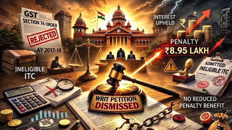 Madras High Court Dismisses Plea Against Section 74 GST Order, Upholds Rs. 8.95 Lakh Penalty
