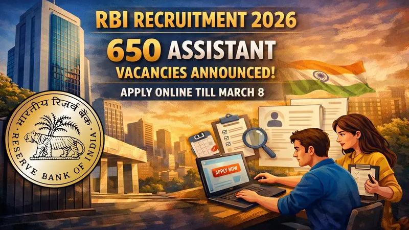 RBI Recruitment 2026 Notification OUT: 650 Assistant Vacancies Announced, Apply Online Till March 8