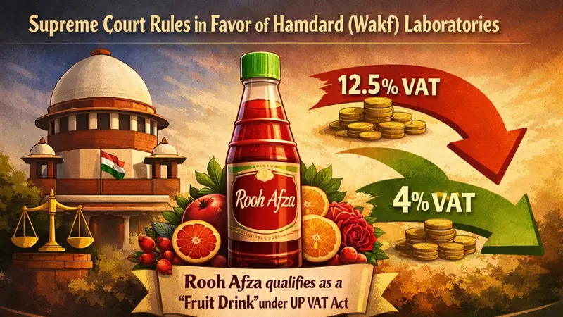 Supreme Court Holds Rooh Afza is Fruit Drink, Not Unclassified Item; Liable to Attract 4% VAT