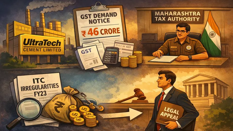 UltraTech Cement Faces Rs 46 Cr GST Demand, Plans Appeal Against Maharashtra Tax Order