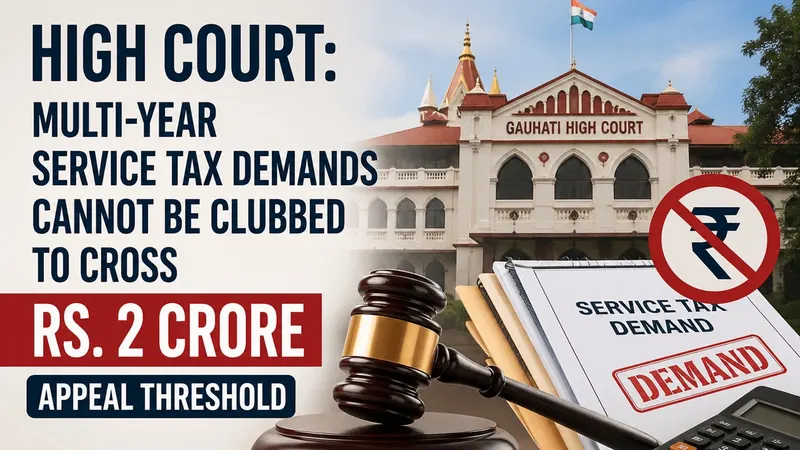 High Court: Multi-Year Service Tax Demands Cannot Be Clubbed to Cross Rs. 2 Crore Appeal Threshold