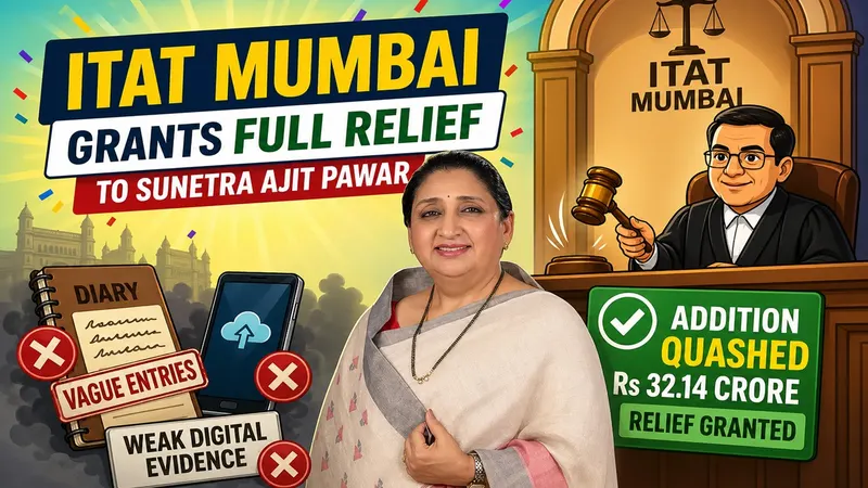 ITAT Mumbai Grants Full Relief to Sunetra Pawar in Rs 32.14 Crore Alleged Cash Transactions Case