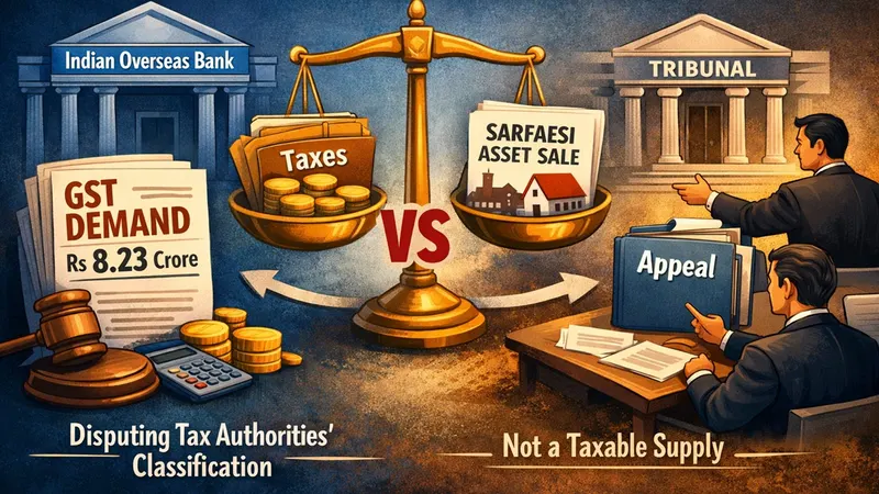 Indian Overseas Bank Faces Rs 8.23 Cr GST Penalty Over SARFAESI Asset Sale; Plans to File Appeal
