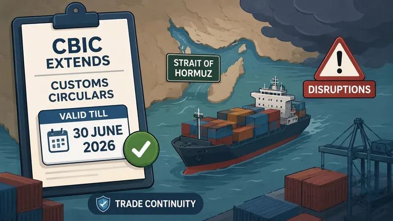 CBIC Extends Validity of Customs Circulars till 30th June 2026 due to Disruptions in Strait of Hormuz