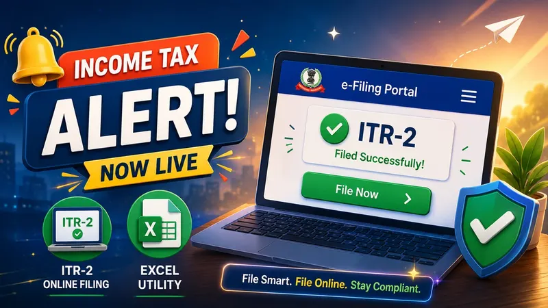 Income Tax Alert: ITR-2 Online Filing and Excel Utility Now Live on e-Filing Portal