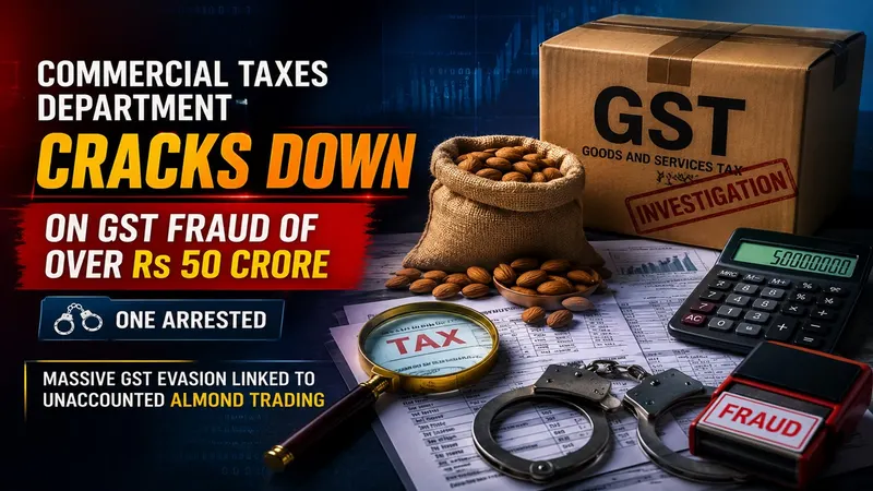 Commercial Taxes Department Cracks Down on GST Fraud of Over Rs 50 Crore; One Arrested