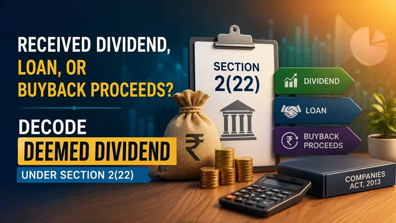 Received Dividend, Loan, or Buyback Proceeds? Decode Deemed Dividend Under Section 2(22) with Practical Examples