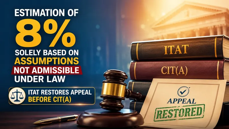 Estimation of 8% Solely Based on Assumptions Not Admissible under Law; ITAT Restores Appeal Before CIT(A)