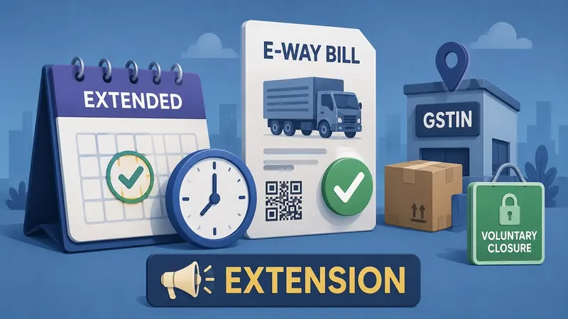 GSTN Extends E-Way Bill Implementation Date for Ship-To GSTIN and Voluntary Closure Facility
