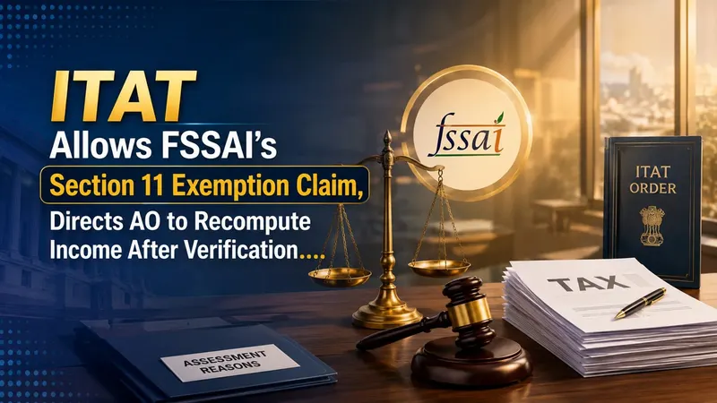 ITAT Allows FSSAI's Section 11 Exemption Claim, Directs AO to Recompute Income After Verification