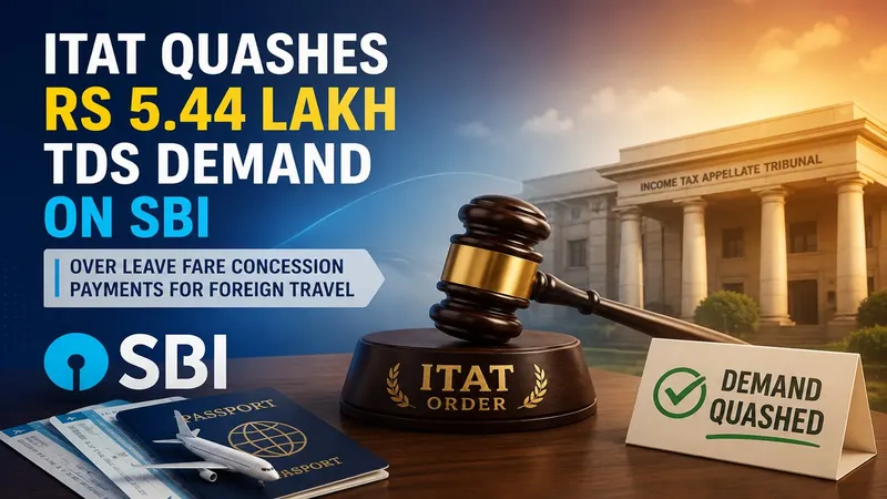 ITAT Quashes Rs 5.44 Lakh TDS Demand on SBI Over Leave Fare Concession Payments for Foreign Travel