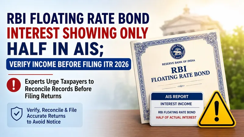 RBI Floating Rate Bond Interest Showing Only Half in AIS; Verify Income Before Filing ITR 2026