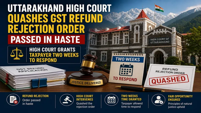 Uttarakhand High Court Quashes GST Refund Rejection Order Passed in Haste