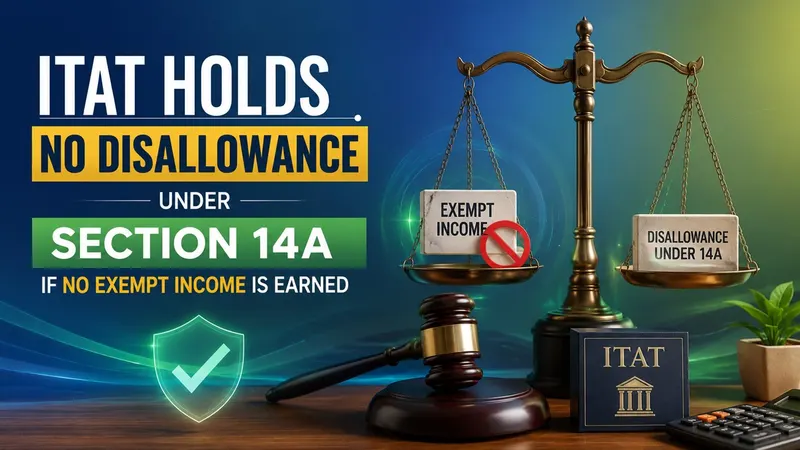 ITAT Holds No Disallowance under Section 14A if No Exempt Income is Earned
