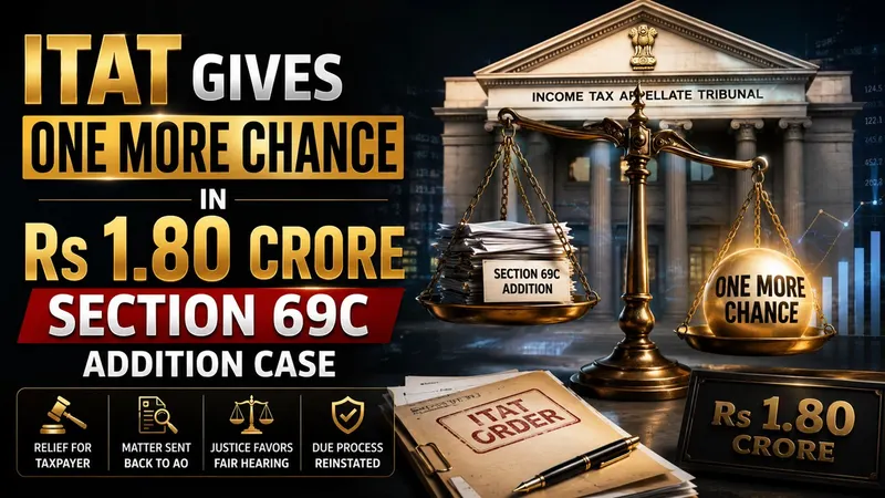 ITAT Gives One More Chance in Rs 1.80 crore Section 69C Addition Case