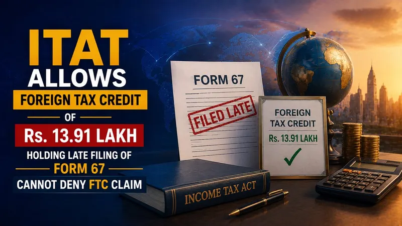 ITAT Allows Foreign Tax Credit of Rs. 13.91 Lakh Holding Late Filing of Form 67 Cannot Deny FTC Claim
