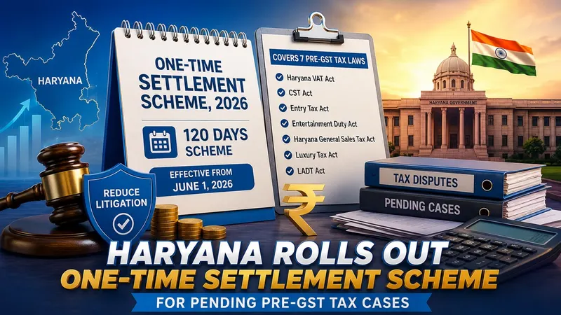 Haryana Rolls Out One-Time Settlement Scheme for Pending Pre-GST Tax Cases