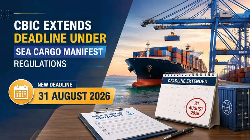 CBIC Extends Deadline for Sea Cargo Manifest Regulations to 31 August 2026