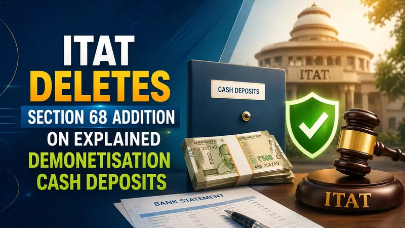 ITAT Deletes Section 68 Addition on Explained Demonetisation Cash Deposits