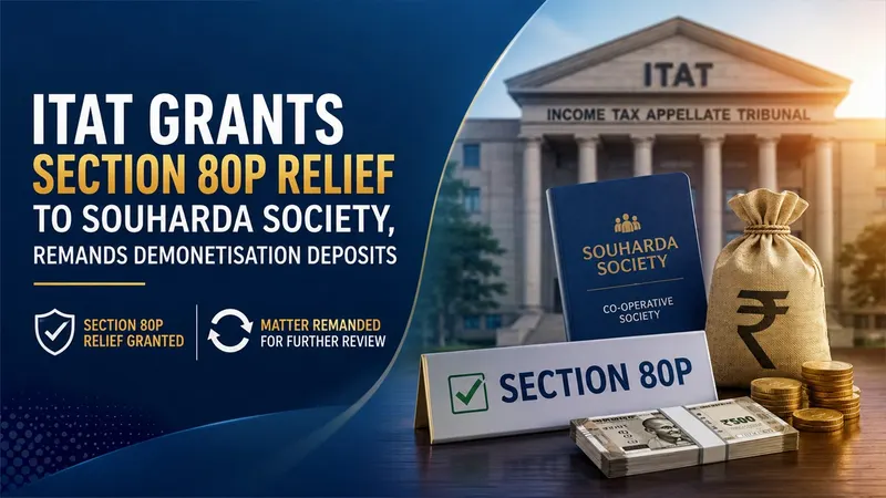 ITAT Grants Section 80P Relief to Souharda Society, Remands Demonetisation Deposits