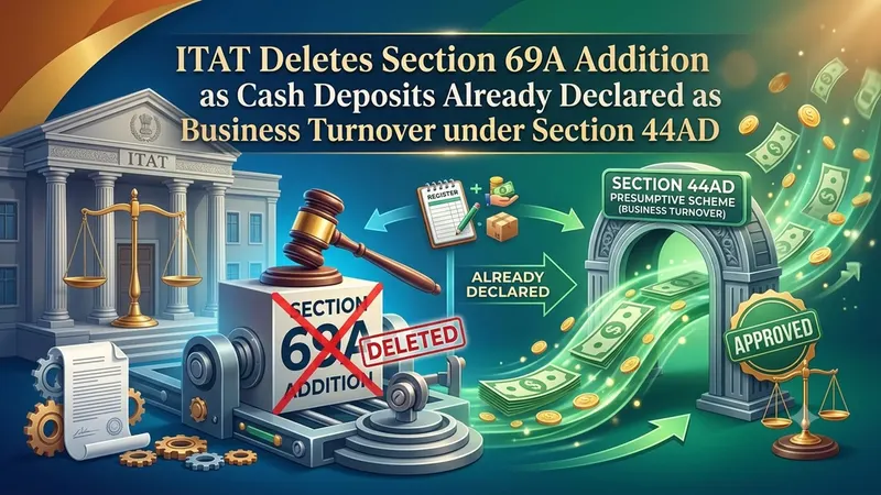 ITAT Deletes Section 69A Addition as Cash Deposits Already Declared as Business Turnover under Section 44AD