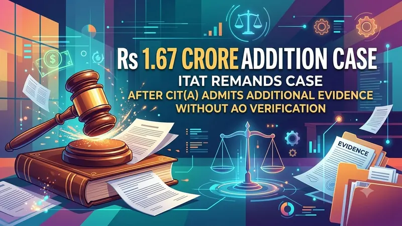 ITAT Remands Rs 1.67 Crore Addition Case After CIT(A) Admits Additional Evidence Without AO Verification