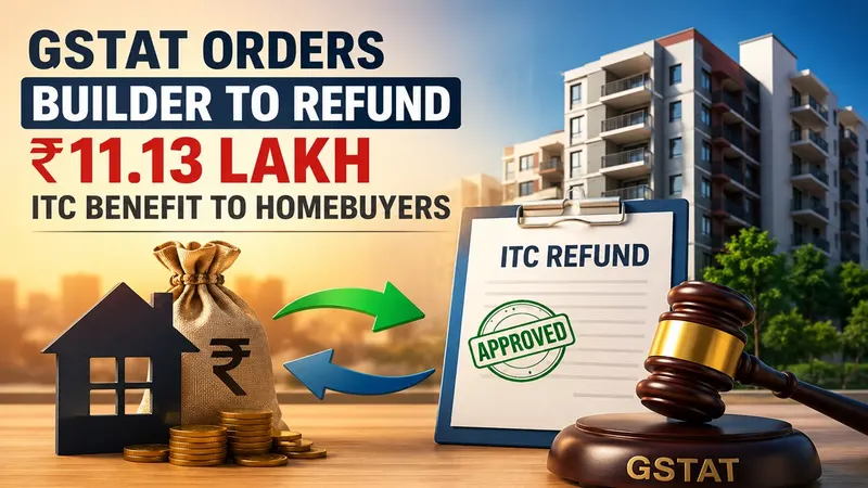 GSTAT Orders Builder to Refund Rs 11.13 Lakh ITC Benefit to Homebuyers