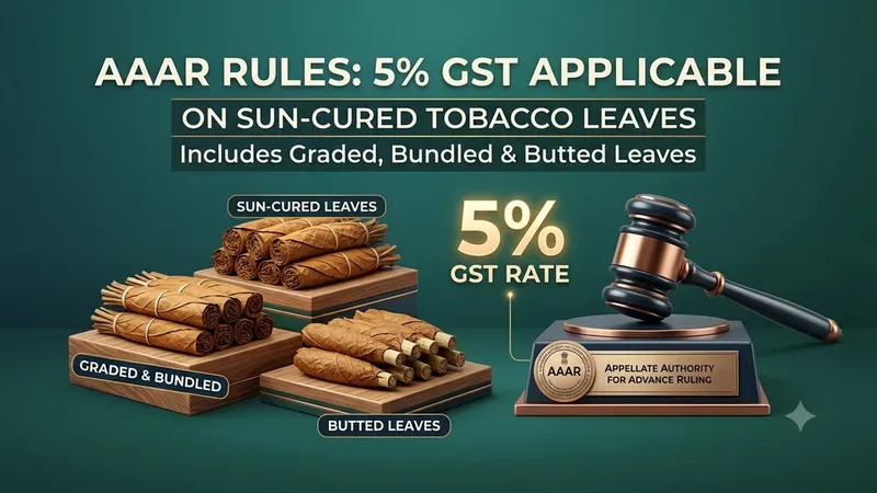 AAAR Rules 5% GST Applicable on Sun-Cured Tobacco Leaves Even After Grading, Bundling and Butting 