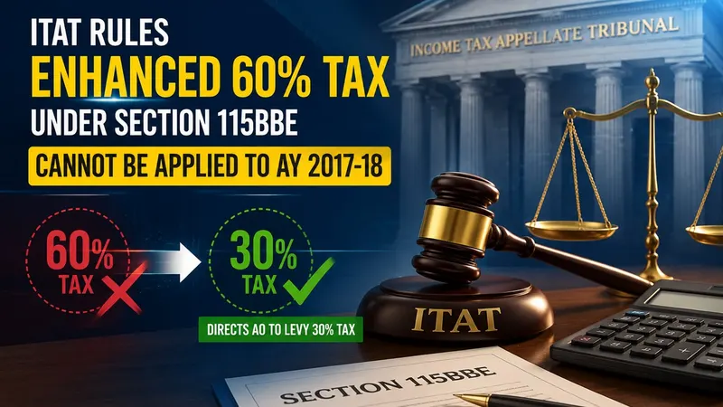 ITAT Rules Enhanced 60% Tax Under Section 115BBE Cannot Be Applied to AY 2017-18; Directs AO to Levy 30% Tax