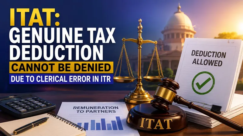 ITAT: Genuine Tax Deduction Cannot Be Denied Due to Clerical Error in ITR