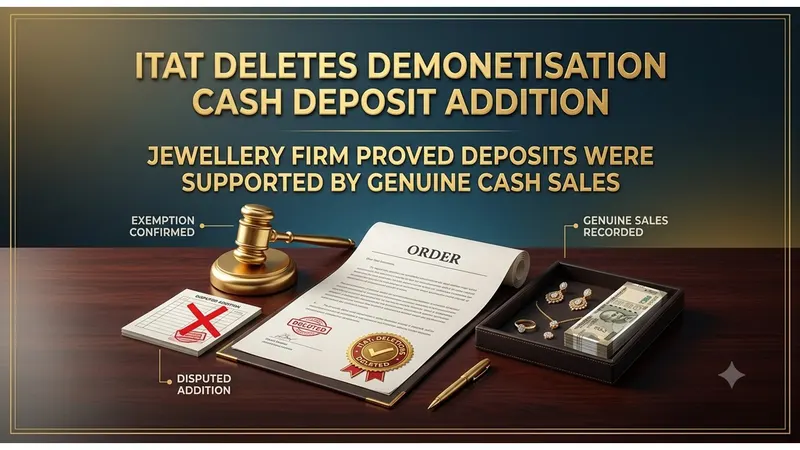 ITAT Deletes Demonetisation Cash Deposit Addition as Jewellery Firm Proved Deposits Were Supported by Genuine Cash Sales