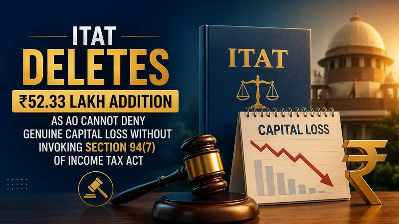 ITAT Deletes Rs 52.33 Lakh Addition as AO Cannot Deny Genuine Capital Loss Without Invoking Section 94(7) of Income Tax Act