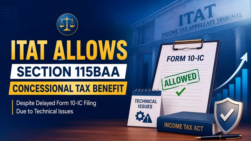 ITAT Allows Section 115BAA Concessional Tax Benefit Despite Delayed Form 10-IC Filing Due to Technical Issues