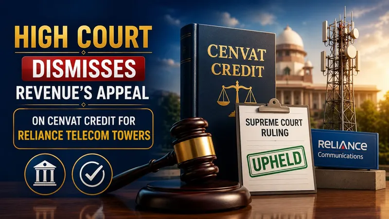 High Court Dismisses Revenue's Appeal on CENVAT Credit for Reliance Telecom Towers Following Supreme Court Ruling